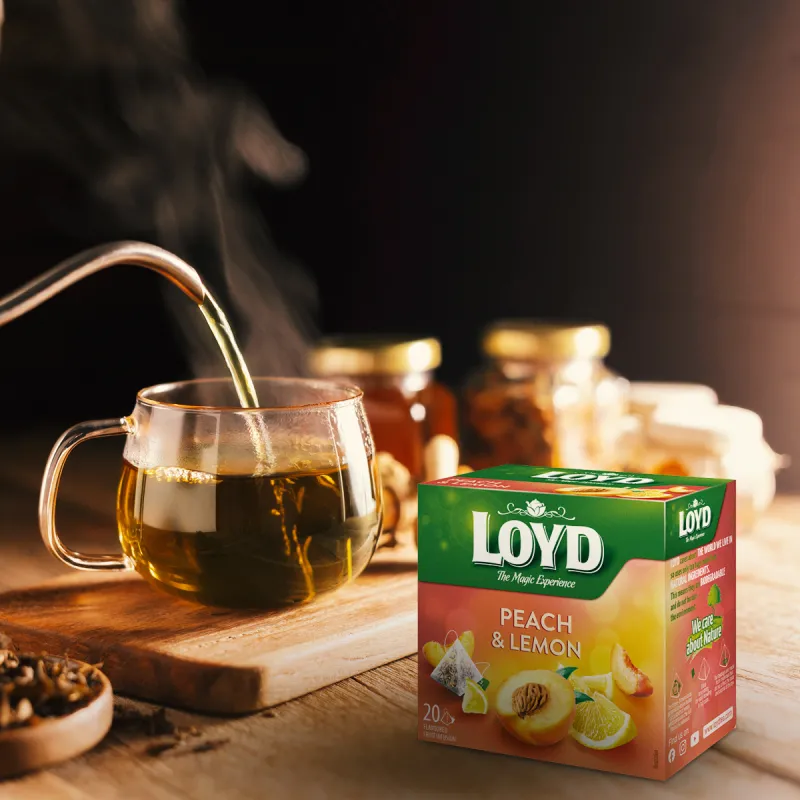 HERBATKA OWOCOWA LOYD BRZOSKWINIA Z CYTRYNĄ 20 TOREBEK