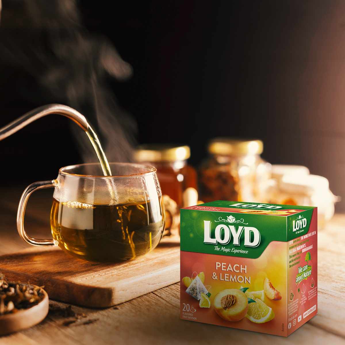 LOYD PEACH AND LEMON FRUIT TEA, 20 BAGS