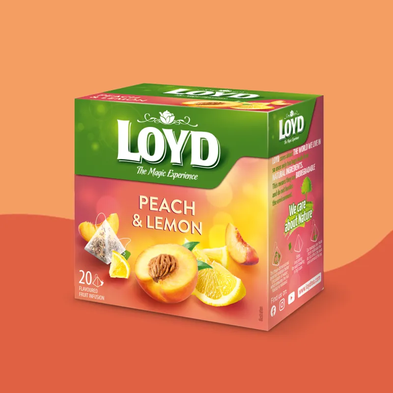HERBATKA OWOCOWA LOYD BRZOSKWINIA Z CYTRYNĄ 20 TOREBEK