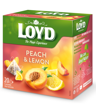 LOYD PEACH AND LEMON FRUIT TEA, 20 BAGS
