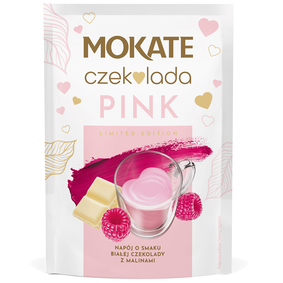 NAPÓJ O SMAKU BIAŁEJ CZEKOLADY Z MALINAMI 40G PINK