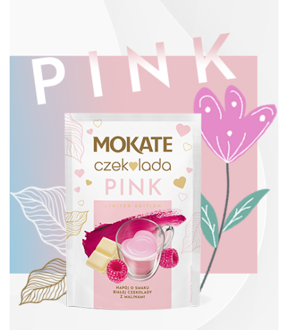 NAPÓJ O SMAKU BIAŁEJ CZEKOLADY Z MALINAMI 40G PINK