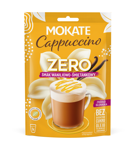 CAPPUCCINO MOKATE ZERO WANILIA I ŚMIETANKA 20G bez dodatku cukru