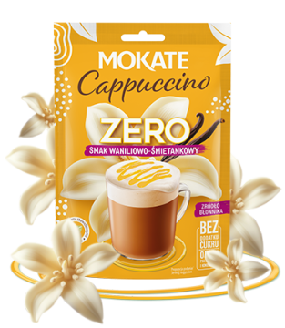 CAPPUCCINO MOKATE ZERO WANILIA I ŚMIETANKA 20G bez dodatku cukru