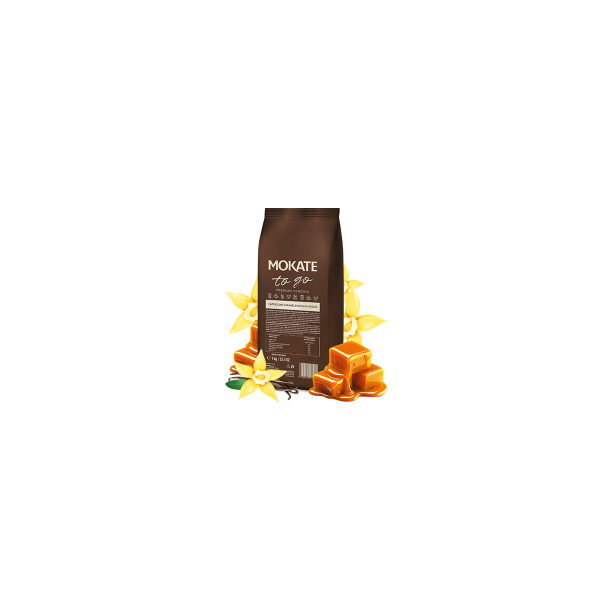 CAPPUCCINO MOKATE TO GO KARMEL & WANILIA VENDING 1 KG