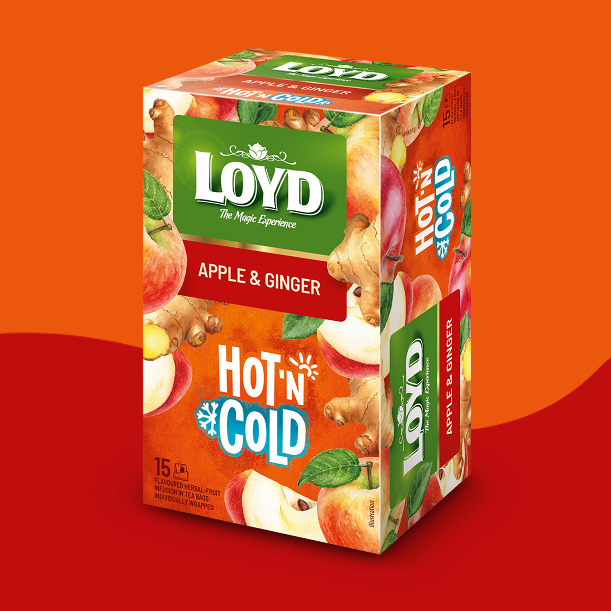 HERBATKA OWOCOWA HOT&COLD JABŁKO I IMBIR 2Gx15