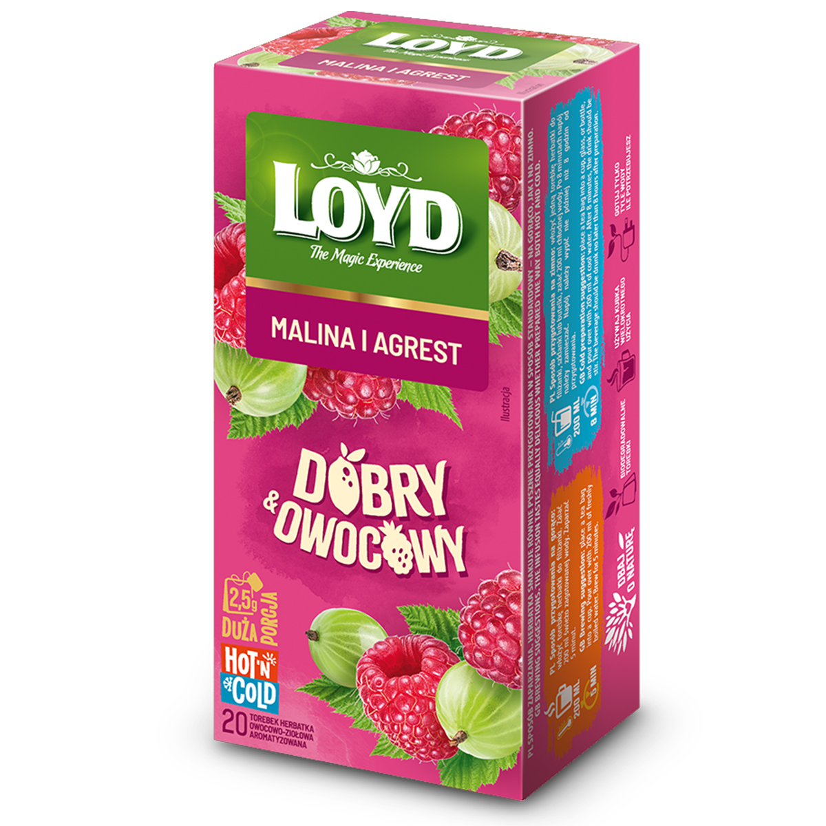 HERBATKA DOBRY OWOCOWY MALINA & AGREST 20x2,5g