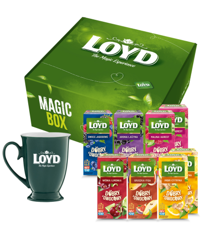 Zestaw Herbaciany MAGIC BOX LOYD Dobry Owocowy - 8x20 torebek