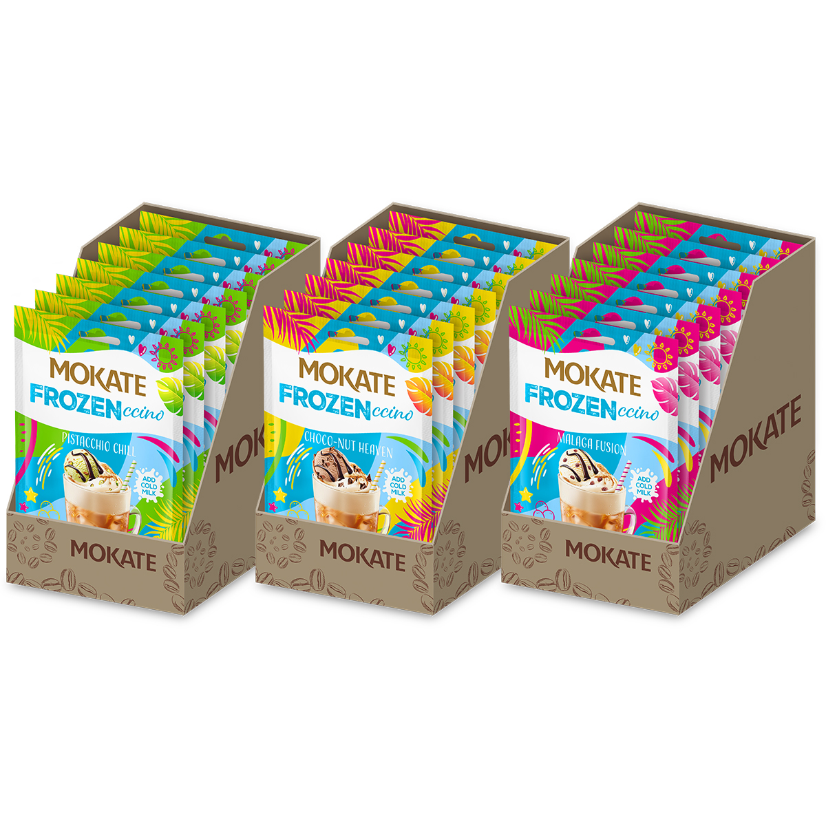 Mega Paka - 3 smaki Frozenccino - Choco-nut, Malaga, Pistacja - 21 saszetek