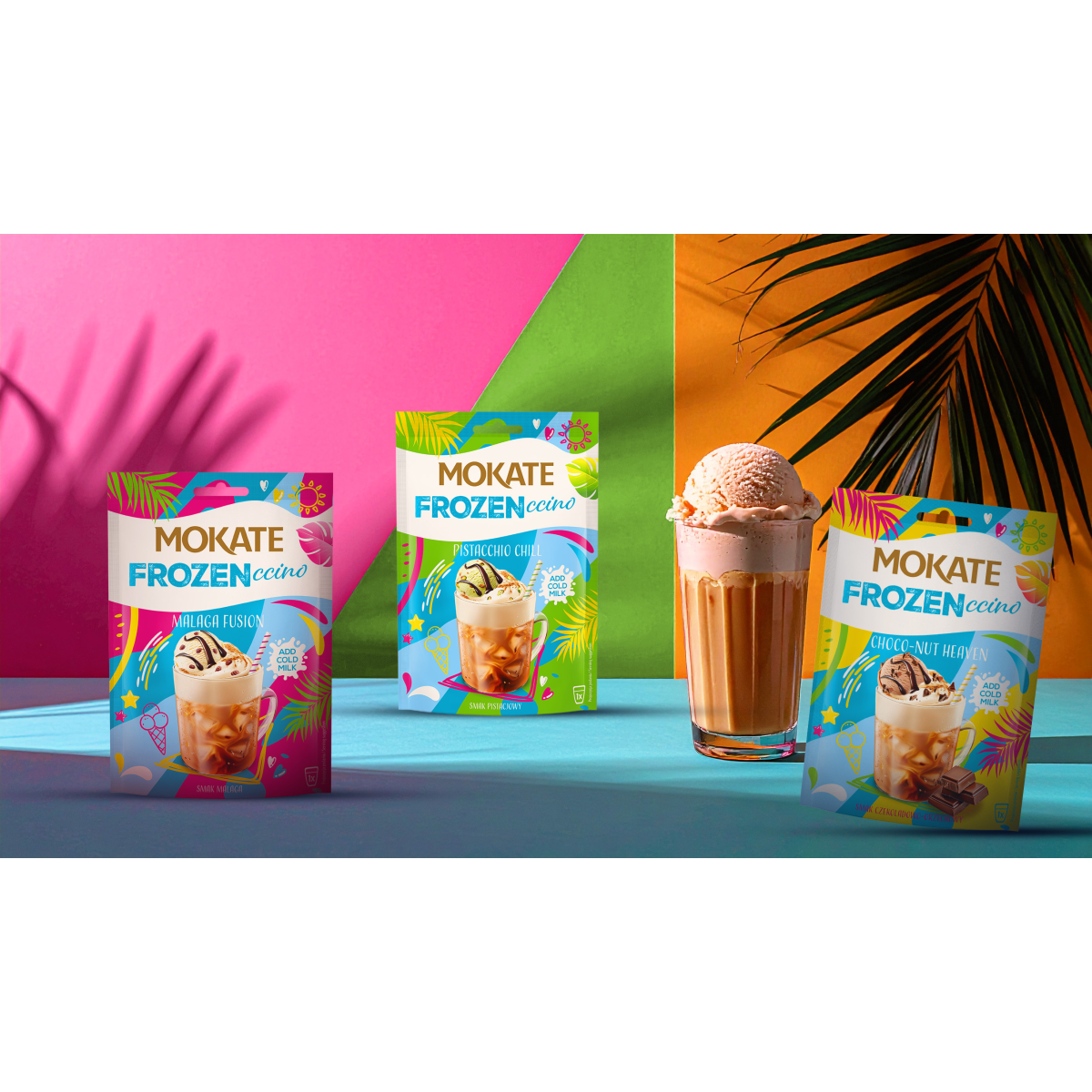 Mix produktów na zimno 3x Smaki Frappe, 6x saszetka Frozenccino 3 smaki SZKLANKA GRATIS