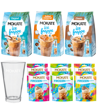 Mix produktów na zimno 3x Smaki Frappe, 6x saszetka Frozenccino 3 smaki SZKLANKA GRATIS