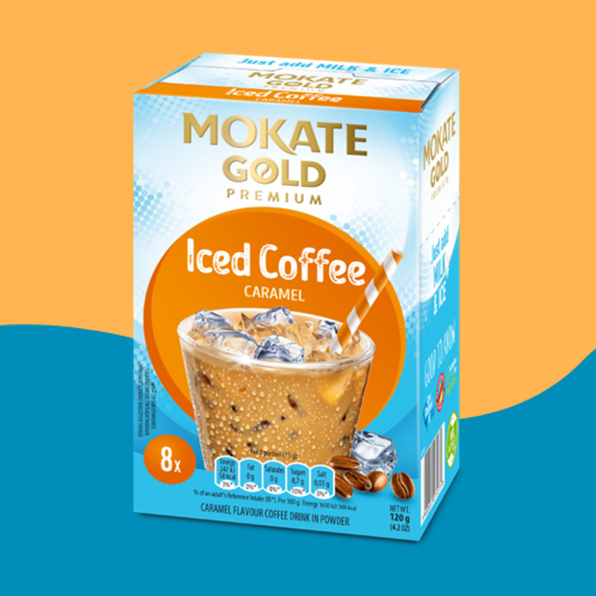 Zestaw Kaw Mrożonych Mokate – 6 sztuk, 3 SMAKI Karmel, Biała Czekolada, Mocha