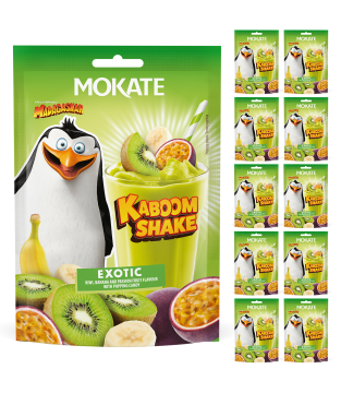 10 sztuk NAPÓJ W PROSZKU KABOOM SHAKE MOKATE 30G EXOTIC CUKIER STRZELAJACY