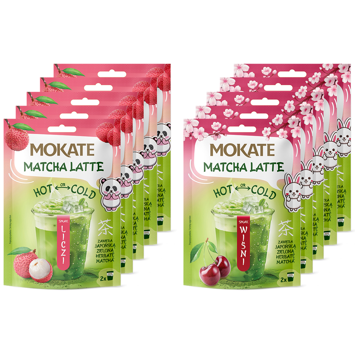 Liczi Wiśnia Matcha 10 saszetek mix smaków