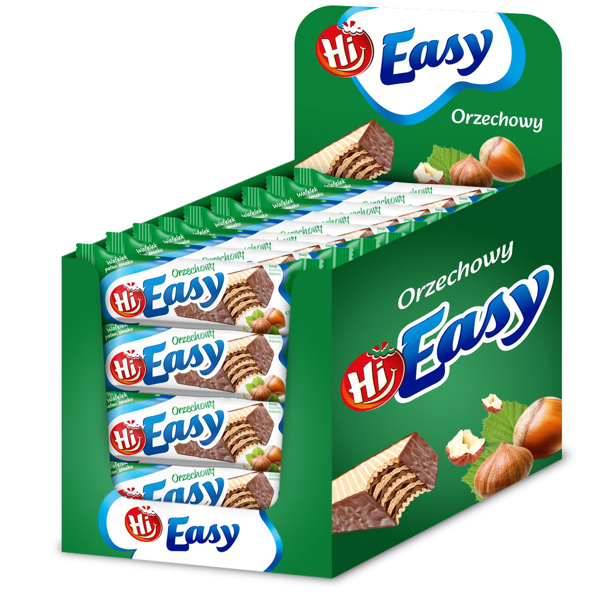 Mega Paka 36 sztuk Wafelek Hi Easy Orzech