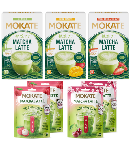 Mix Matcha Zestaw 3xLatte Matcha Mango, Truskawka, Klasyczne + 2xWiśnia, 2xLiczi