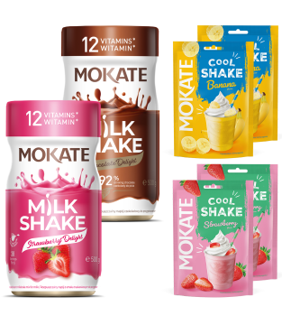 Mix Smaków Shake 6 Sztuk 2x500g Czekolada Truskawka Banan 4x54g