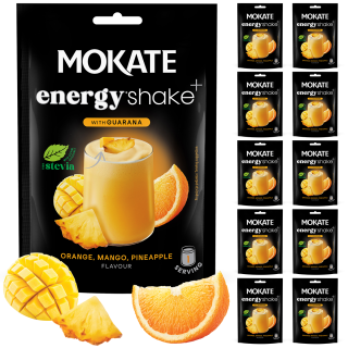 SHAKE ENERGY 10 SZTUK CAŁE OPAKOWANIE POMARAŃCZA MANGO ANANAS