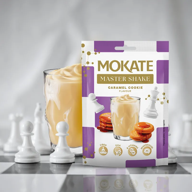 10 PACK OF MOKATE MASTER SHAKE CARAMEL BISCUIT 10X30