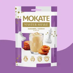 10 PACK OF MOKATE MASTER SHAKE CARAMEL BISCUIT 10X30