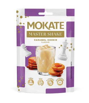 10 PACK OF MOKATE MASTER SHAKE CARAMEL BISCUIT 10X30