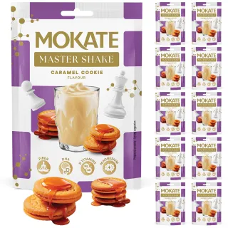 10 PACK OF MOKATE MASTER SHAKE CARAMEL BISCUIT 10X30