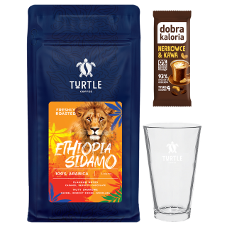 ZESTAW NA DZIEŃ DOBRY KAWA ZIARNISTA 1KG + BATON DOBRA KALORIA