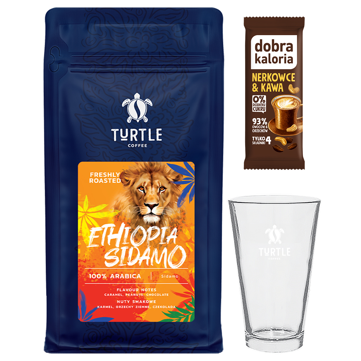 ZESTAW NA DZIEŃ DOBRY KAWA ZIARNISTA 1KG + BATON DOBRA KALORIA