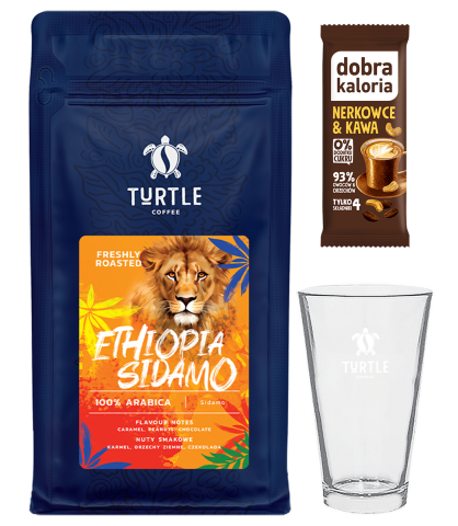 ZESTAW NA DZIEŃ DOBRY KAWA ZIARNISTA 1KG + BATON DOBRA KALORIA