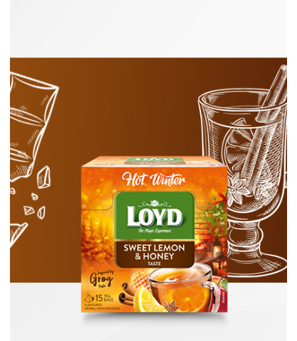 Herbatka owocowo - ziołowa Loyd Hot Winter o smaku Cytryny i Miodu 15 torebek