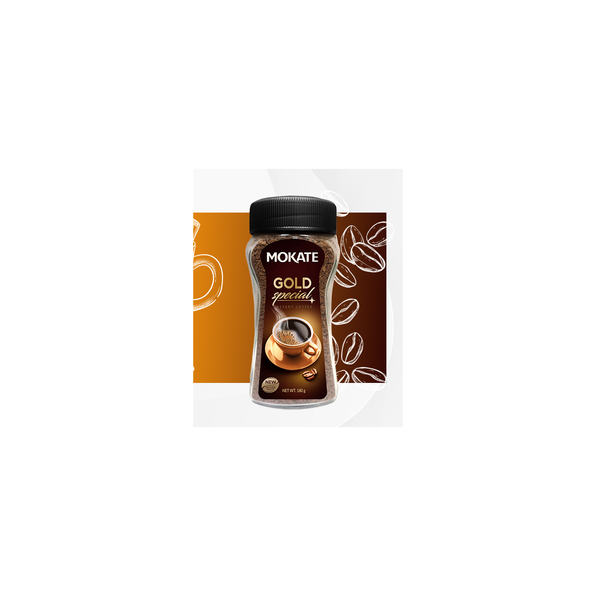 Kawa Rozpuszczalna Mokate Gold Special Instant Coffee 180g Słoik