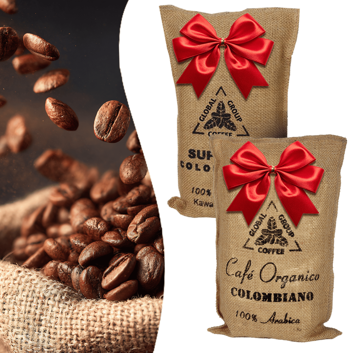 Zestaw Dwie Kawy 2kg Ziarnista Arabika Prezent na Święta