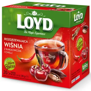 Herbatka rozgrzewająca Loyd Wiśnia z kakaowcem i chilli 20 torebek
