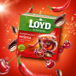 Herbatka rozgrzewająca Loyd Wiśnia z kakaowcem i chilli 20 torebek