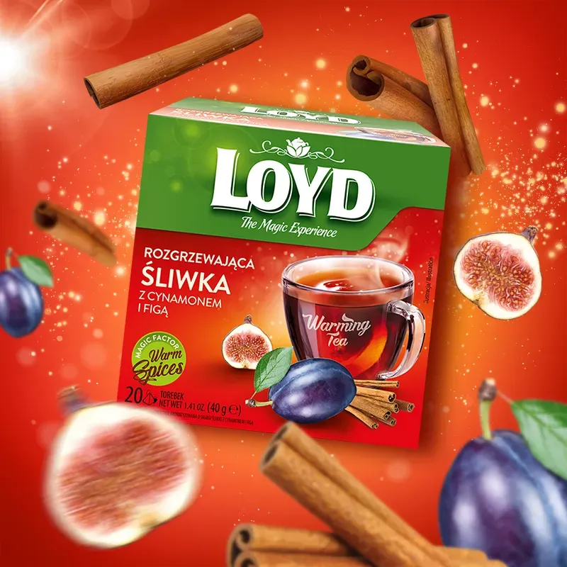 Herbatka rozgrzewająca Loyd Śliwka z figą, imbirem i cynamonem 20 torebek