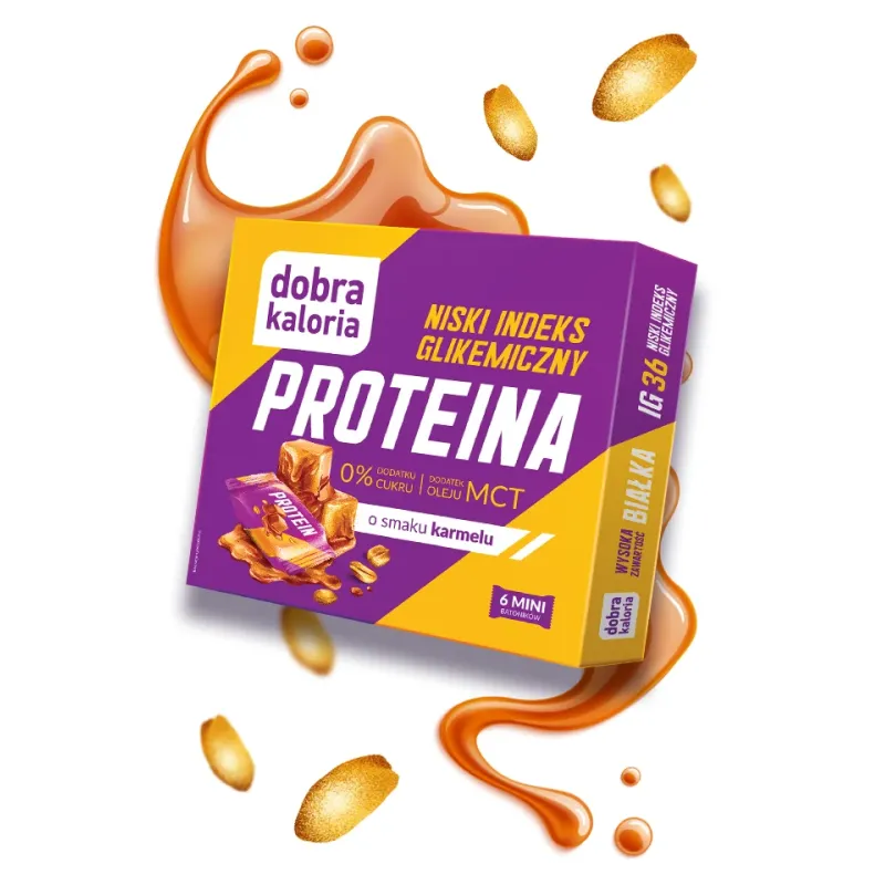 Mini batoniki PROTEIN karmel z niskim IG - 102g