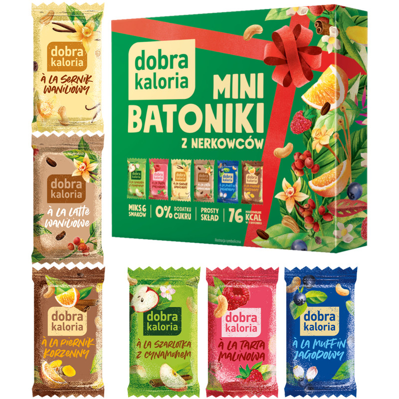 Zestaw DOBRA KALORIA Mini Batoniki Mix 6 Smaków Bez Cukru Fit Zdrowy 102g