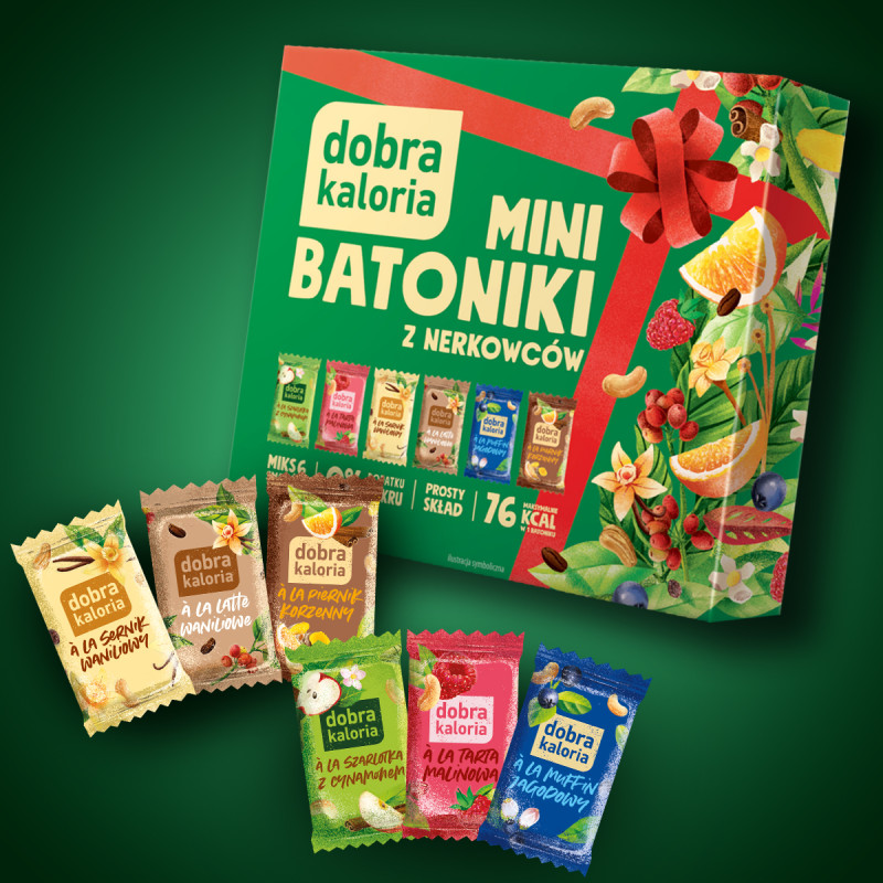 Zestaw DOBRA KALORIA Mini Batoniki Mix 6 Smaków Bez Cukru Fit Zdrowy 102g