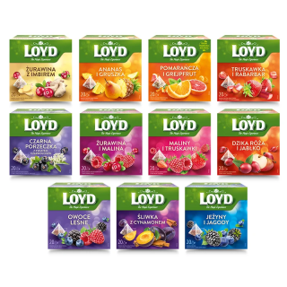 Zestaw 8 smaków piramidek owocowych LOYD