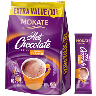 Mokate salted caramel-flavoured drinking chocolate, 10 sachets