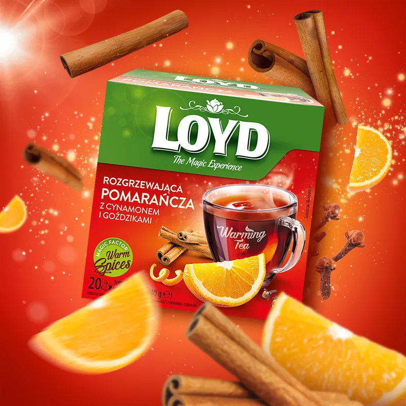Herbatka rozgrzewająca Loyd Pomarańcza z cynamonem i goździkami 20 torebek