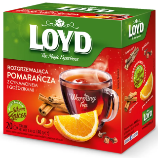 Herbatka rozgrzewająca Loyd Pomarańcza z cynamonem i goździkami 20 torebek
