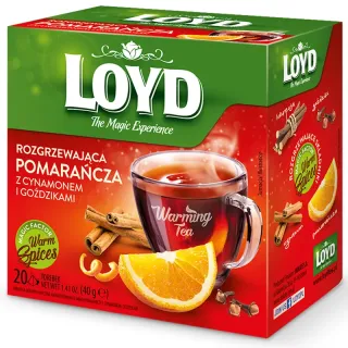 Herbatka rozgrzewająca Loyd Pomarańcza z cynamonem i goździkami 20 torebek