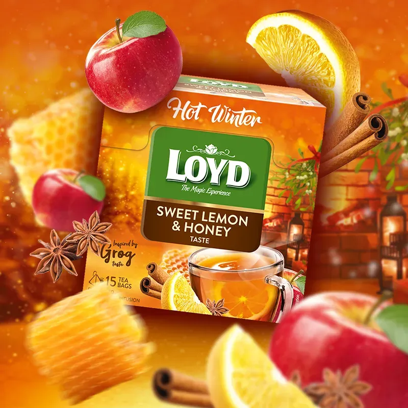 Loyd Hot Winter lemon and honey-flavoured fruit and herbal tea, 15 bags