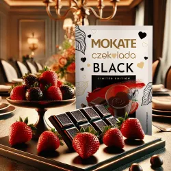 NAPÓJ O SMAKU CIEMNEJ CZEKOLADY Z TRUSKAWKĄ 40G BLACK
