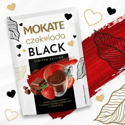 DARK CHOCOLATE AND STRAWBERRY-FLAVOURED DRINK 40G BLACK