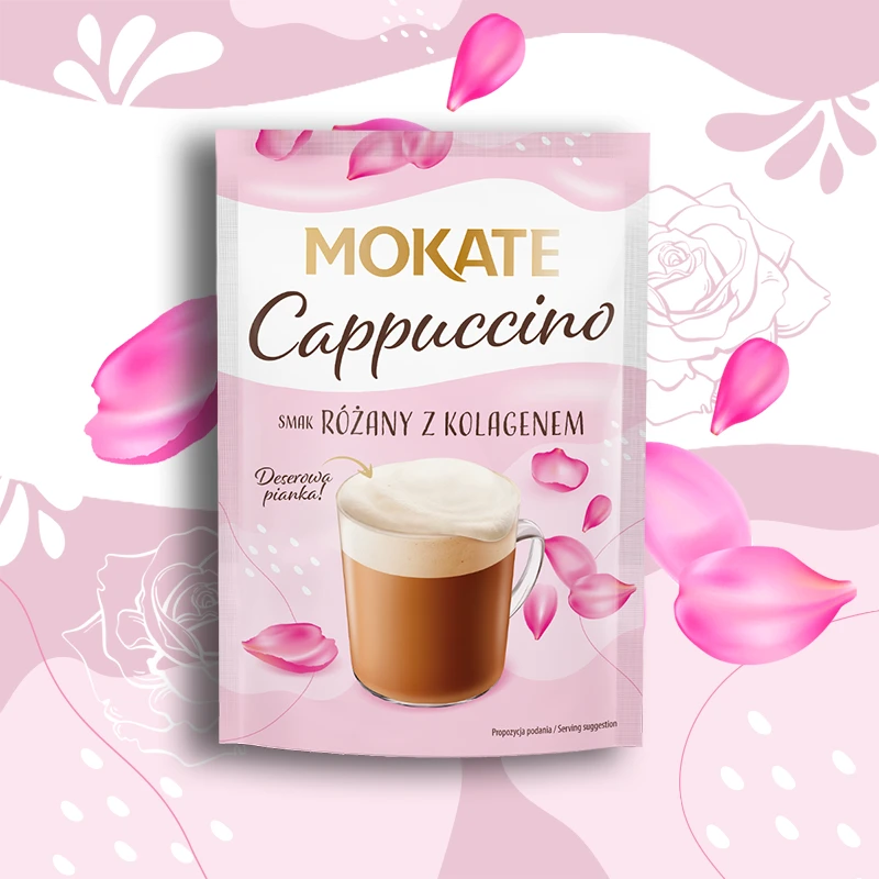 Mokate Rose-flavoured Cappuccino with Collagen, 40 g