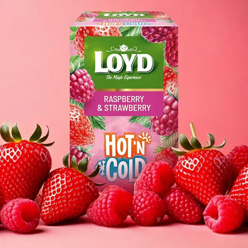 HOT&COLD Raspberry and Strawberry Fruit Tea, 15 sachets