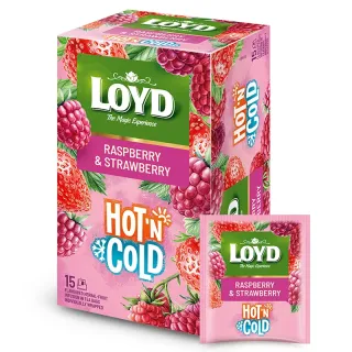 HOT&COLD Raspberry and Strawberry Fruit Tea, 15 sachets