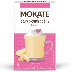 Napój Czekoladowy Mokate o smaku białej czekolady 200g 8 saszetek